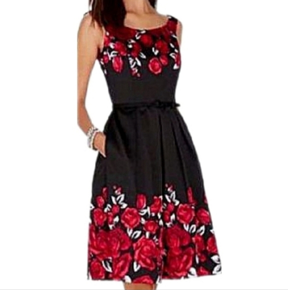 WHBM Red Roses Evening Dress - Picture 2 of 6